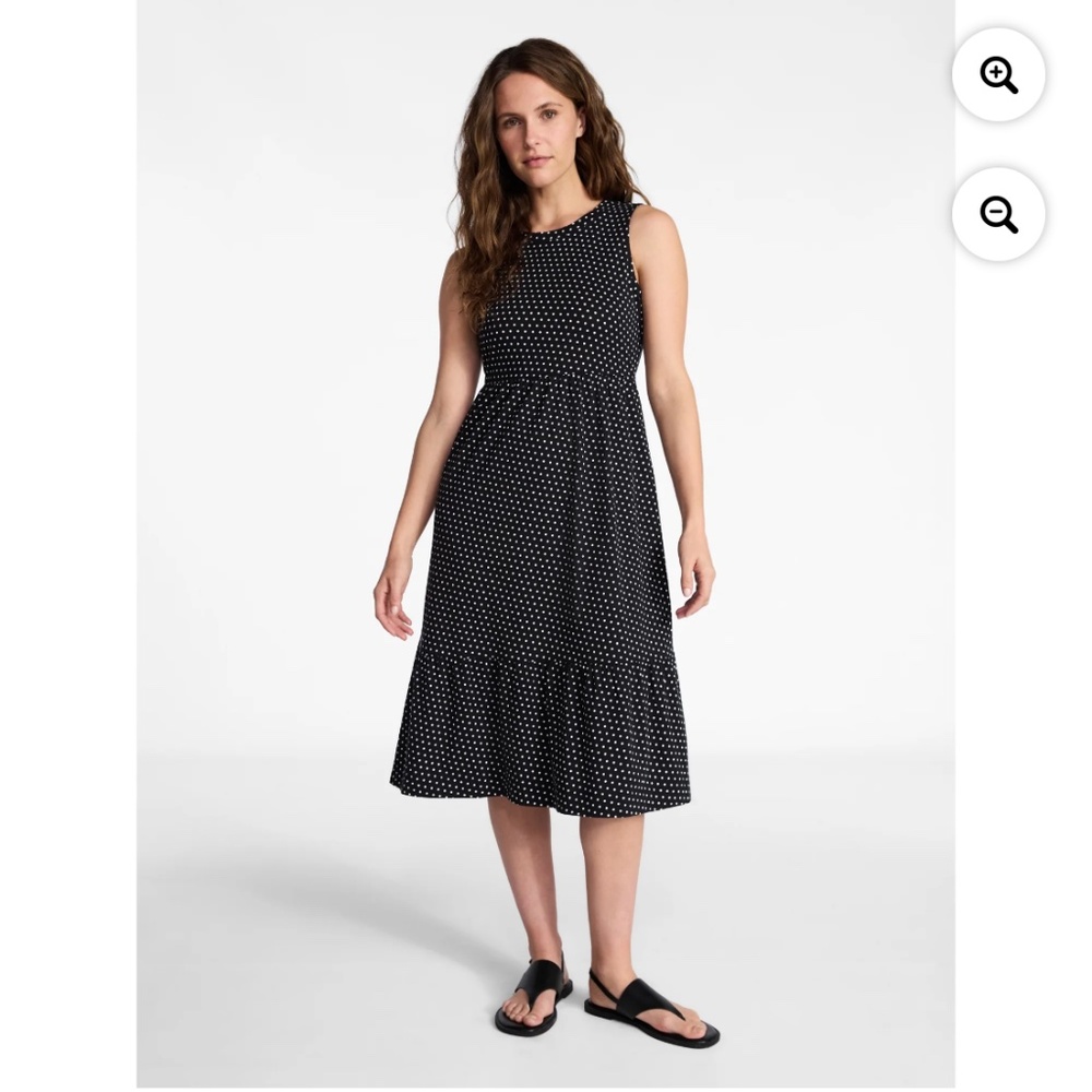 Time and Tru Women’s Black DottedTiered Dress Size XXL NWT